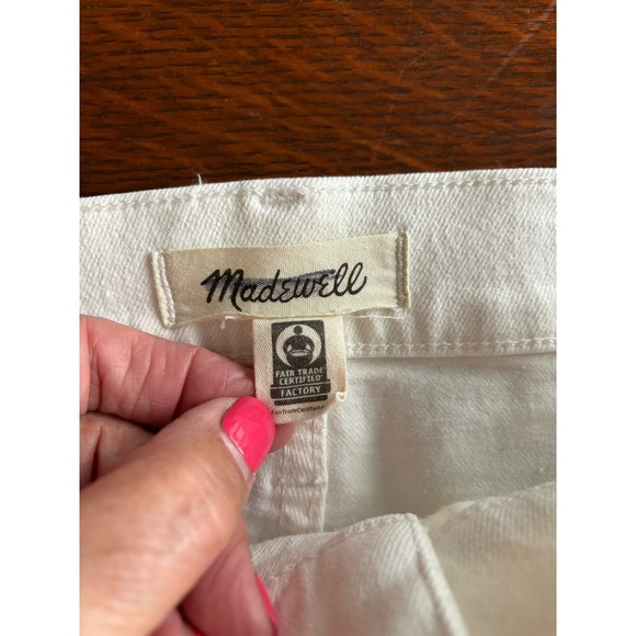 Madewell Women's Perfect Vintage Crop 27"Distressed High Rise Jean White Size 29 - Picture 4 of 14
